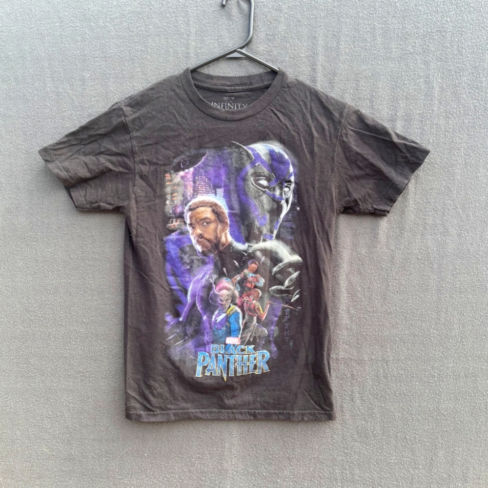 Marvel Black Panther Movie Promo Rare T Shirt Size Large Black Infinity Saga